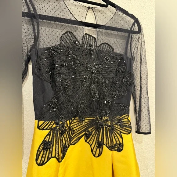 SACHIN + BABI Elegant Evening Dress beaded mesh details
